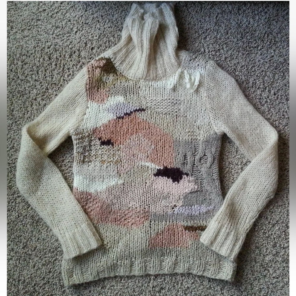 Rare Far Away From Close Anthropologie Wool Kid Mohair Alpaca Sweater S